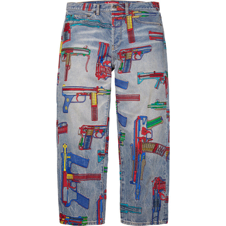【Supreme】0704 WEEK 19發售 Guns Embroidered Loose Fit Jean