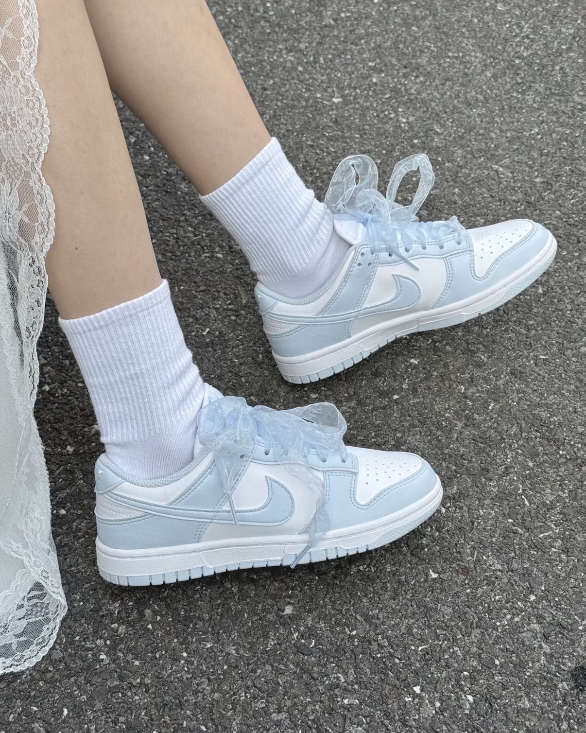 <安俞真同款💎>Nike Dunk Low Next Nature 緞帶 寶寶藍