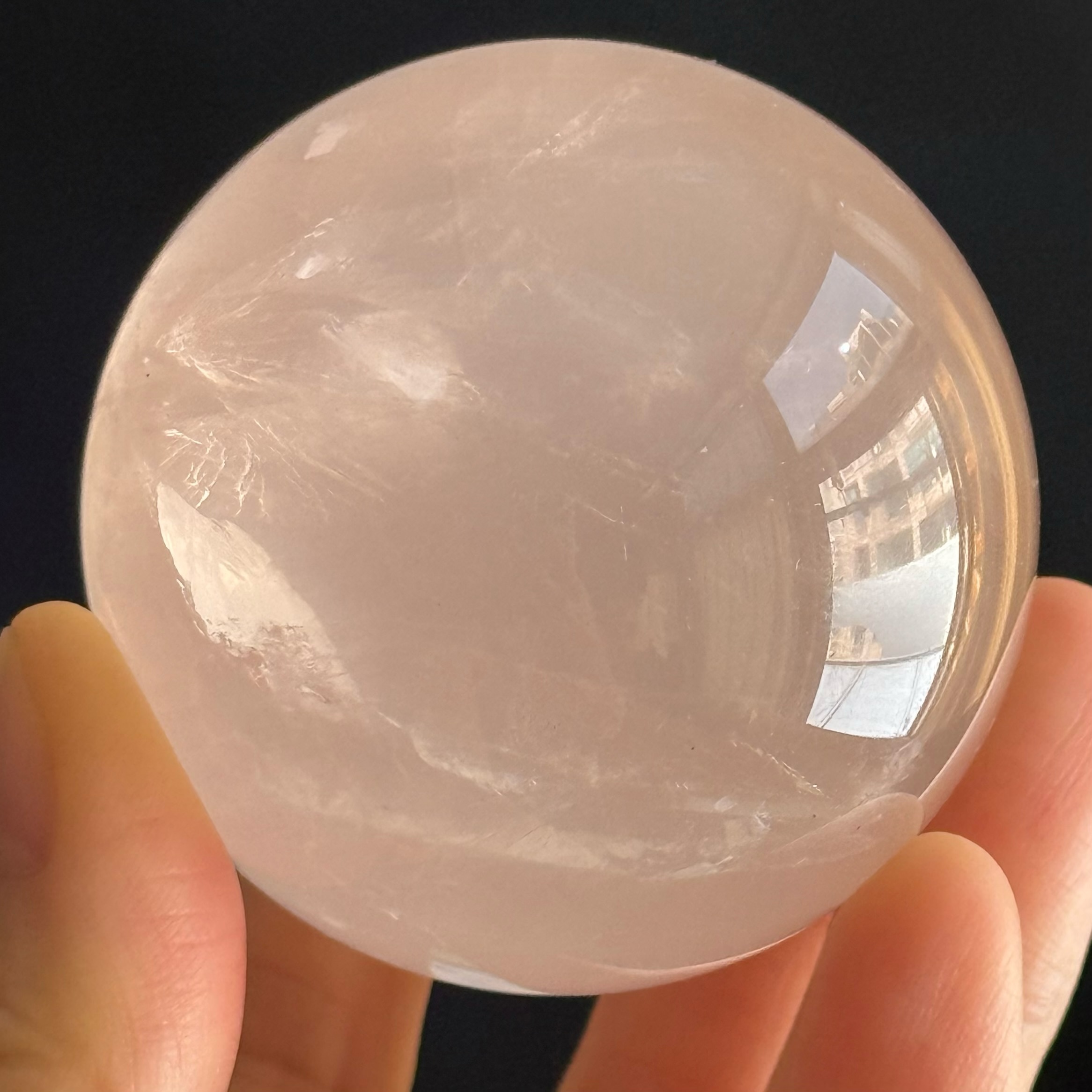 [原石] 星光粉晶 水晶球