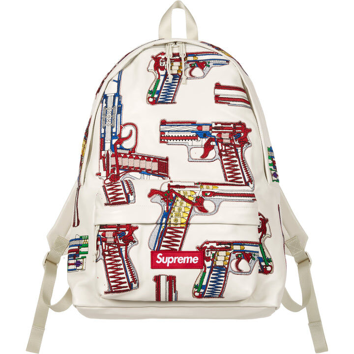 【Supreme】0704 WEEK 19發售 Guns Embroidered Leather Backpack