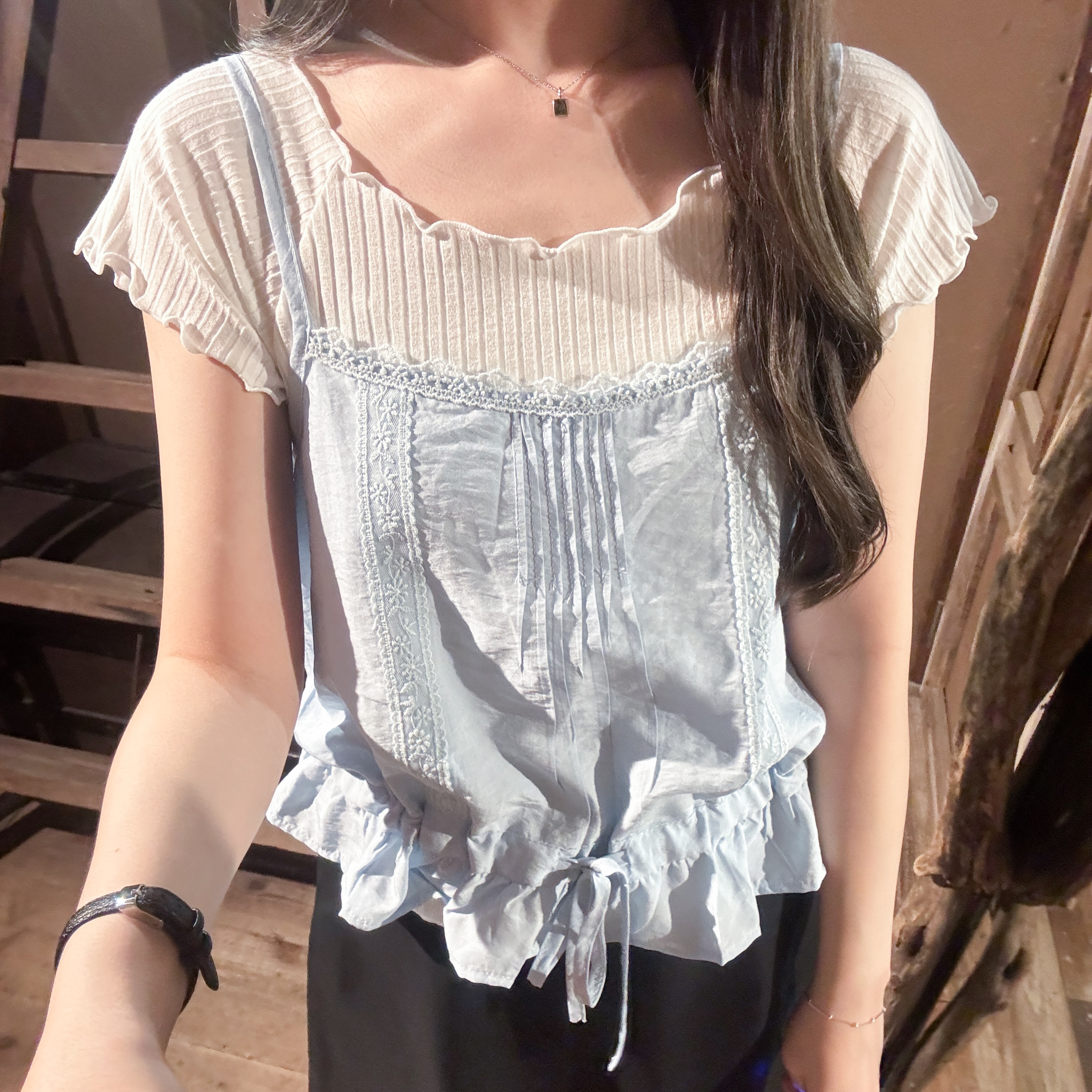 法式浪漫吊帶小背心