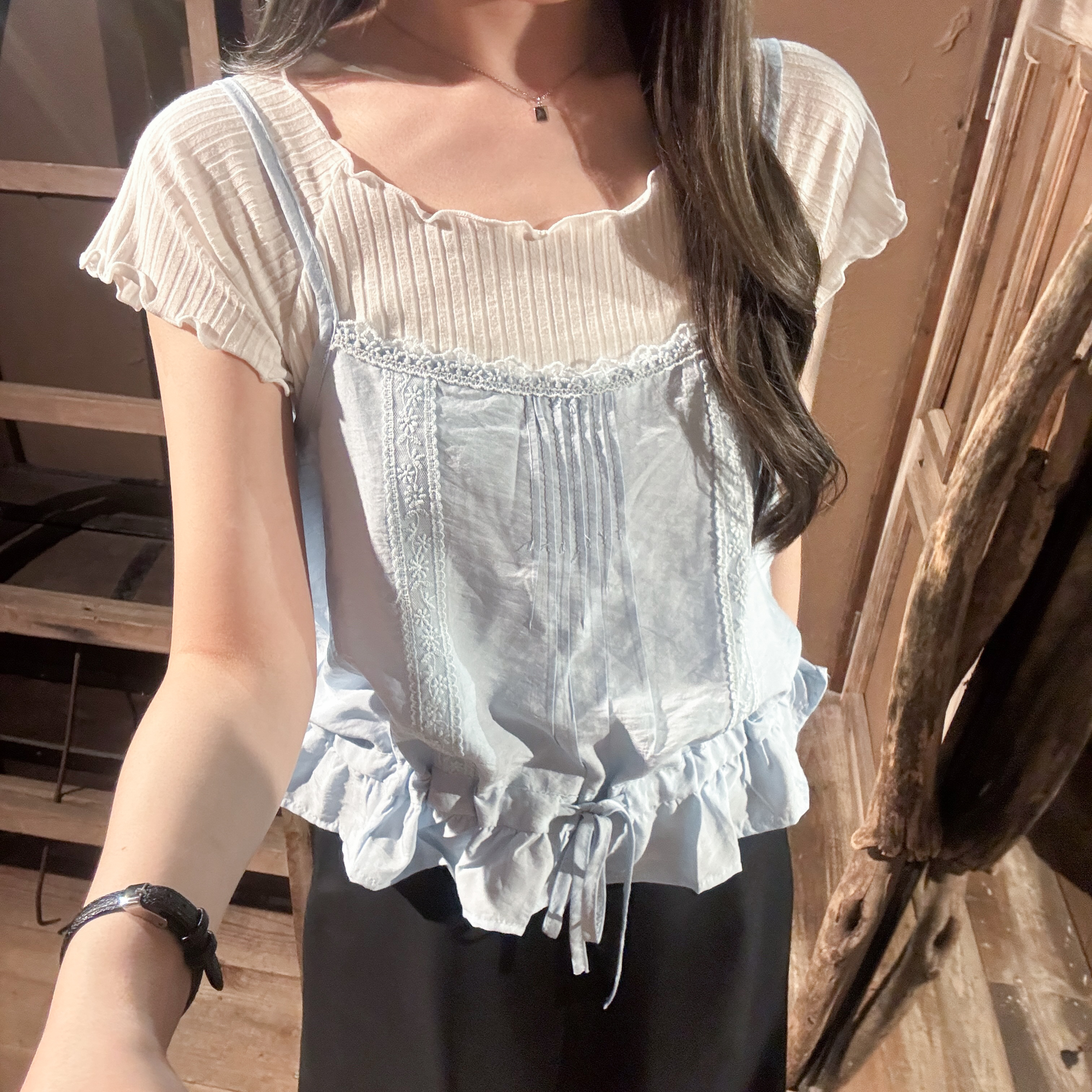 法式浪漫吊帶小背心
