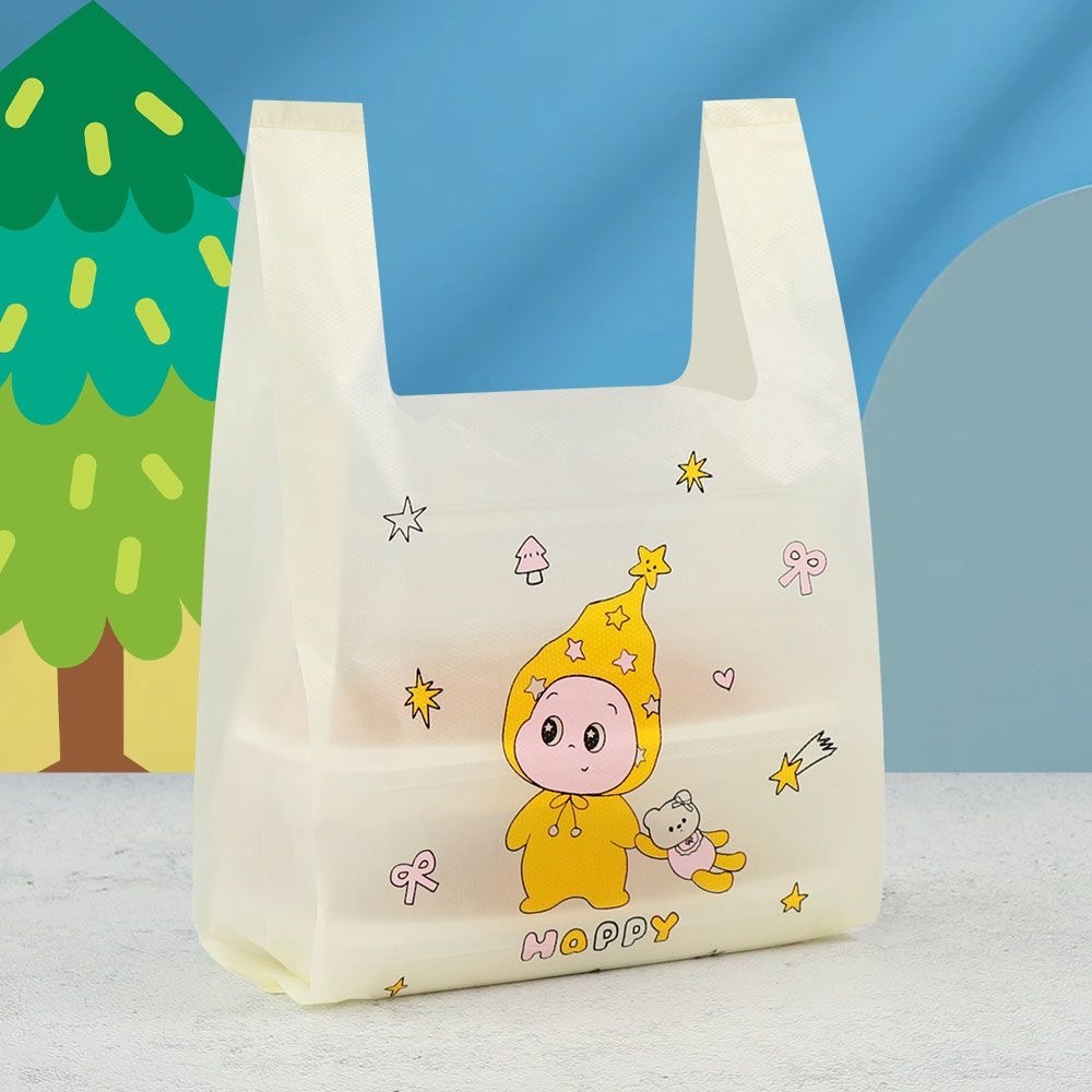 PREORDER 预购 卡星星人通彩色可爱超市背心袋 26x42cm 100个