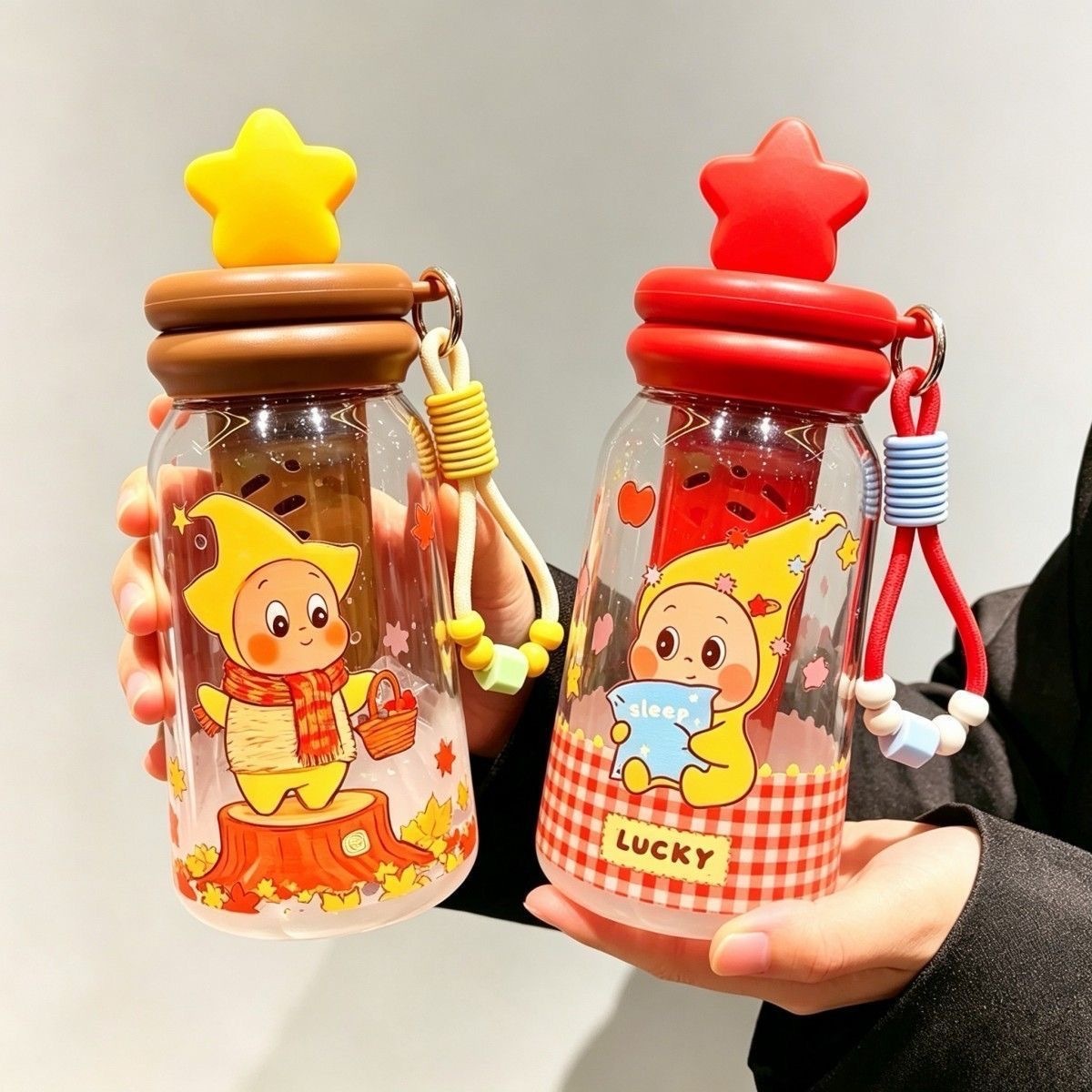 PREORDER 预购 食品级塑料水杯女生高颜值卡通可爱星星人 500ml