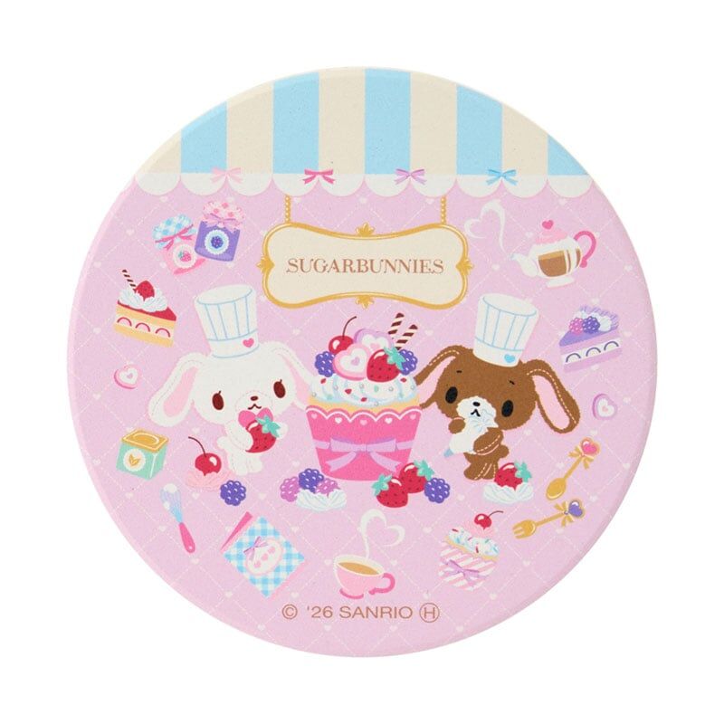 日本 Sanrio Sugar Bunnies 蜜糖邦尼 Love Sweets 車線刺繡系列 白雲石吸水杯墊