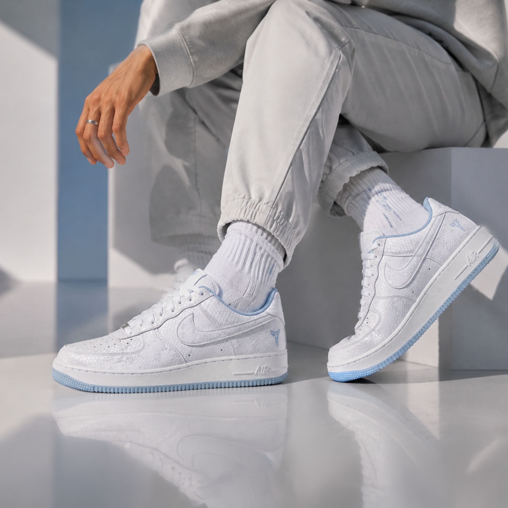 NICEDAY 代購 Nike Air Force 1 x Kobe Bryant 科比 老大 藍 淺藍 水藍 藍白 白藍 天藍 紀念 IB0018-103