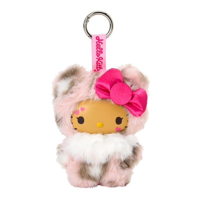 日本 Sanrio Hello Kitty 豹紋造型樹脂面公仔匙扣