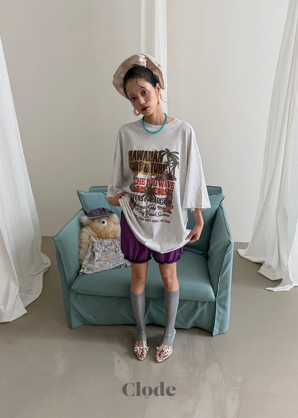 椰子樹豹寬鬆T