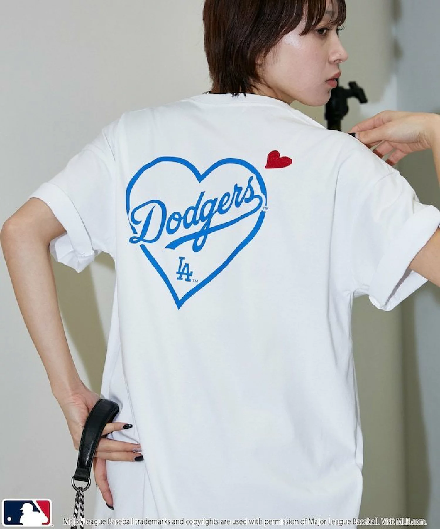 日本限定 MLB x PUBLUX 聯乘經典 背部印花愛心短TEE