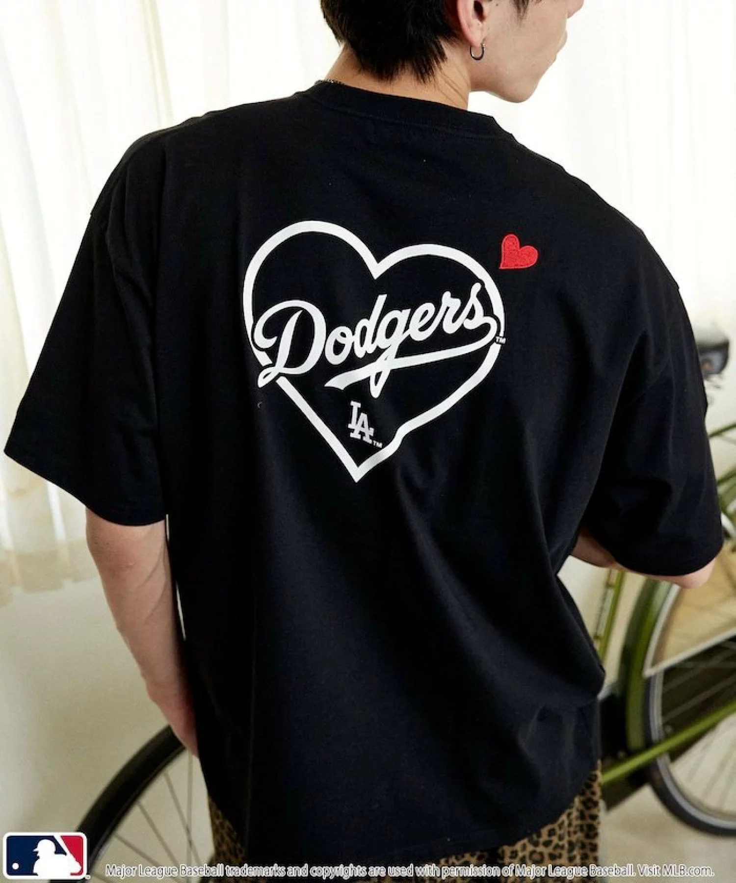 日本限定 MLB x PUBLUX 聯乘經典 背部印花愛心短TEE