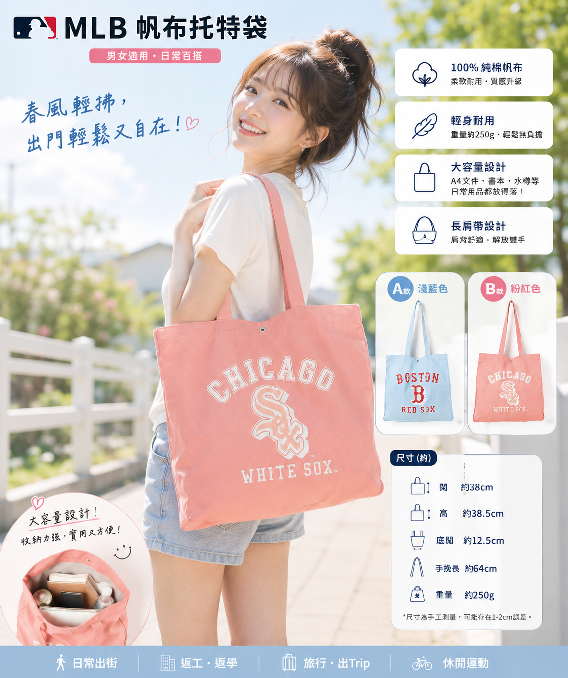【預購】J070401 MLB 帆布托特袋