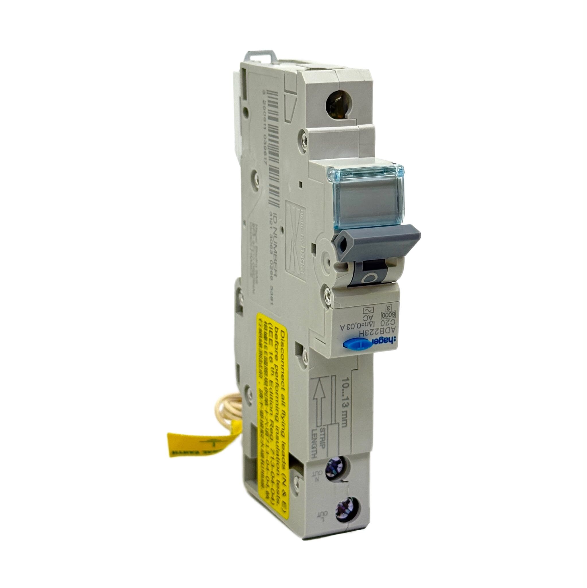 "HAGER" 新款單極水氣菲(C型老鼠尾)(6KA/30MA/RCBO)