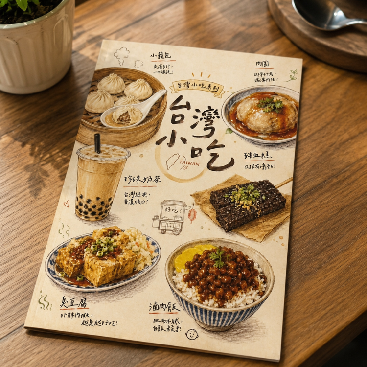 膠裝筆記本(台灣小吃)
