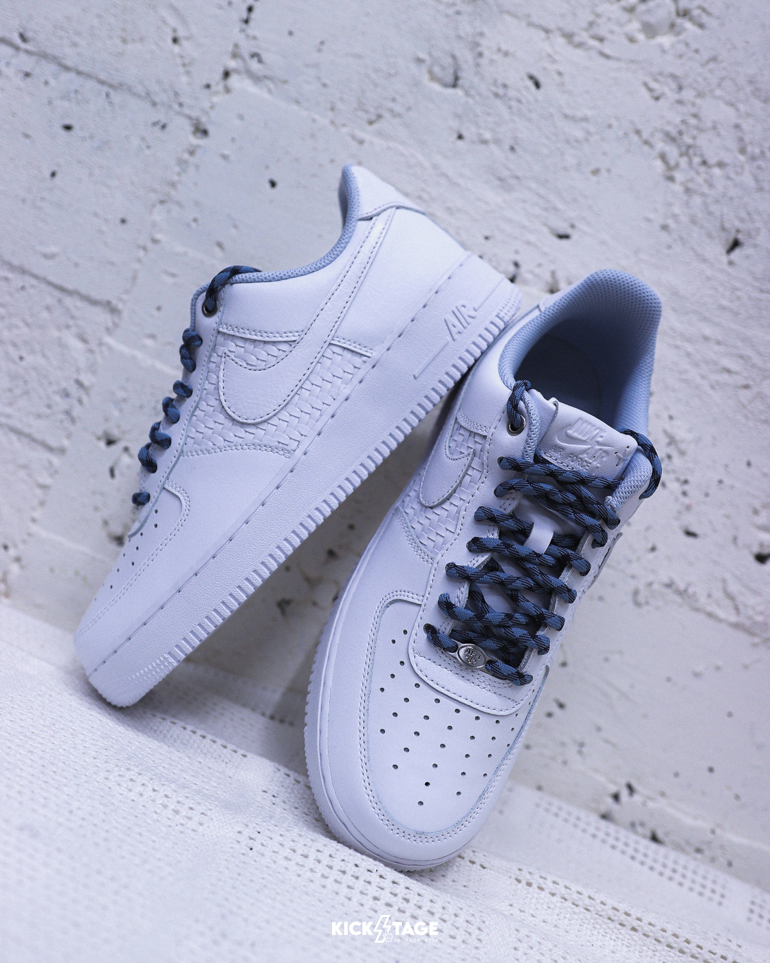 男鞋 NIKE AIR FORCE 1 '07 LV8 ESS+ 白氫藍 冰藍 編織 皮標 登山繩 荔枝皮 皮革 青花瓷 休閒鞋【IW1892-111】AF1 WAF1