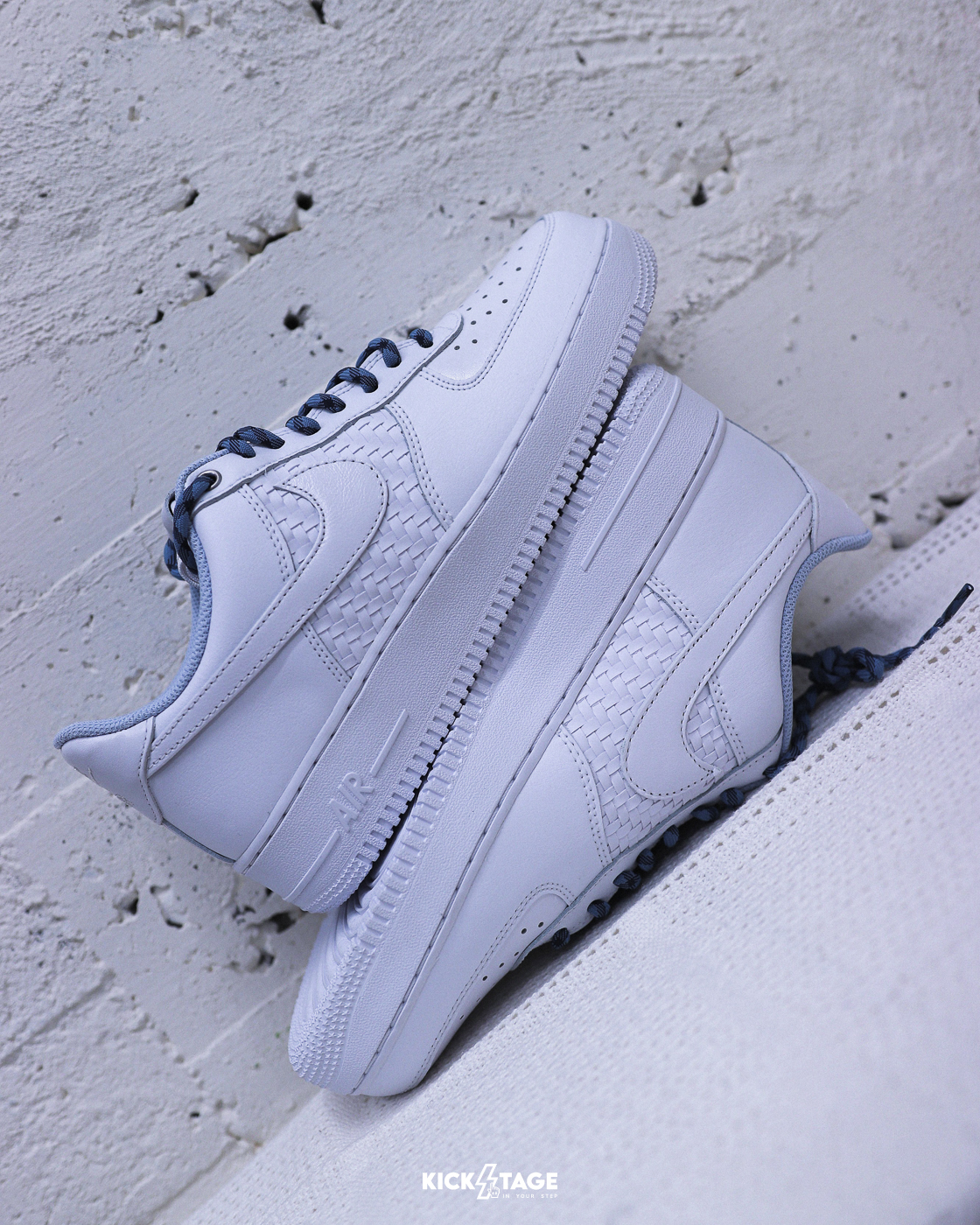 男鞋 NIKE AIR FORCE 1 '07 LV8 ESS+ 白氫藍 冰藍 編織 皮標 登山繩 荔枝皮 皮革 青花瓷 休閒鞋【IW1892-111】AF1 WAF1