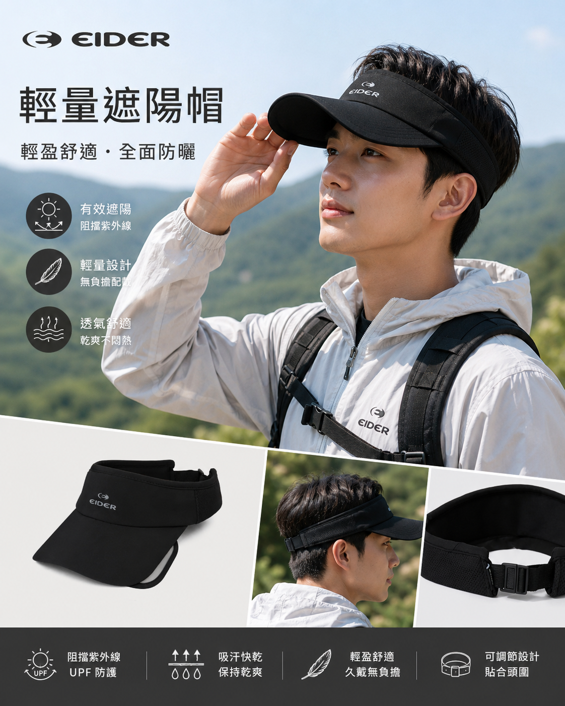 【直播】EIDER LX0703815 輕量遮陽帽(DUM26C16）