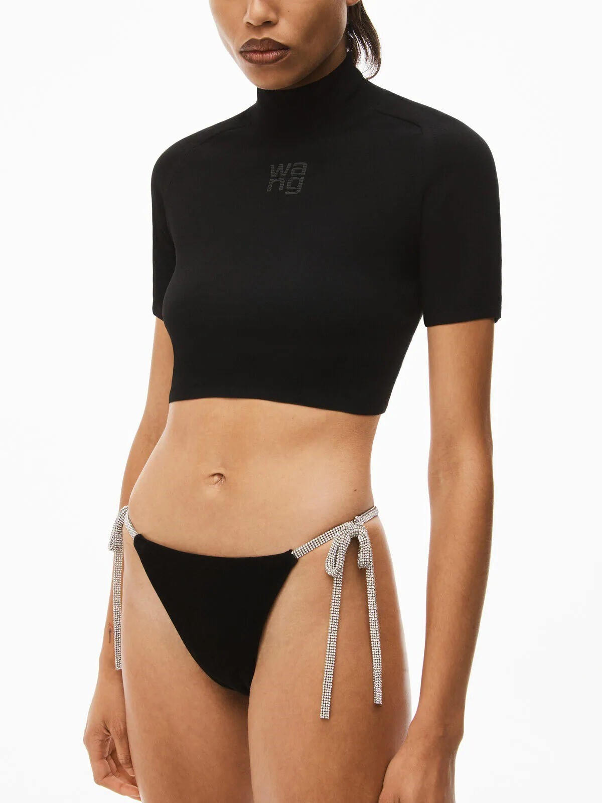 Alexander Wang 貼身高領 尼龍短袖上衣