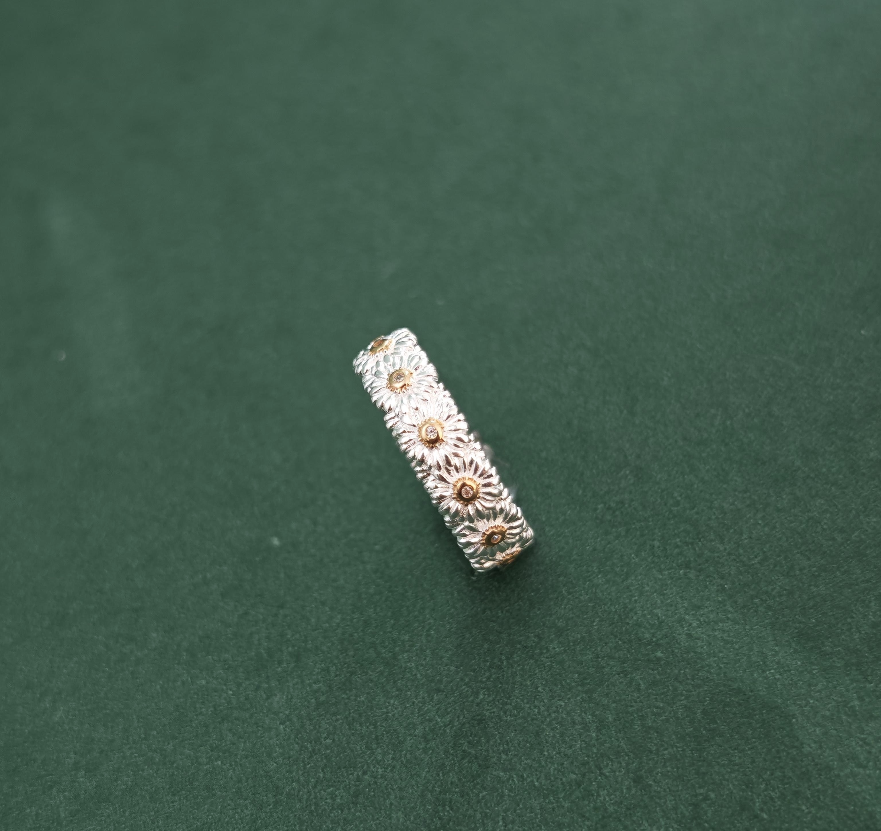 (AX) 雛菊綺夢戒指S925 (復古金+厚銀) #銀飾 #R22496 #0907AP