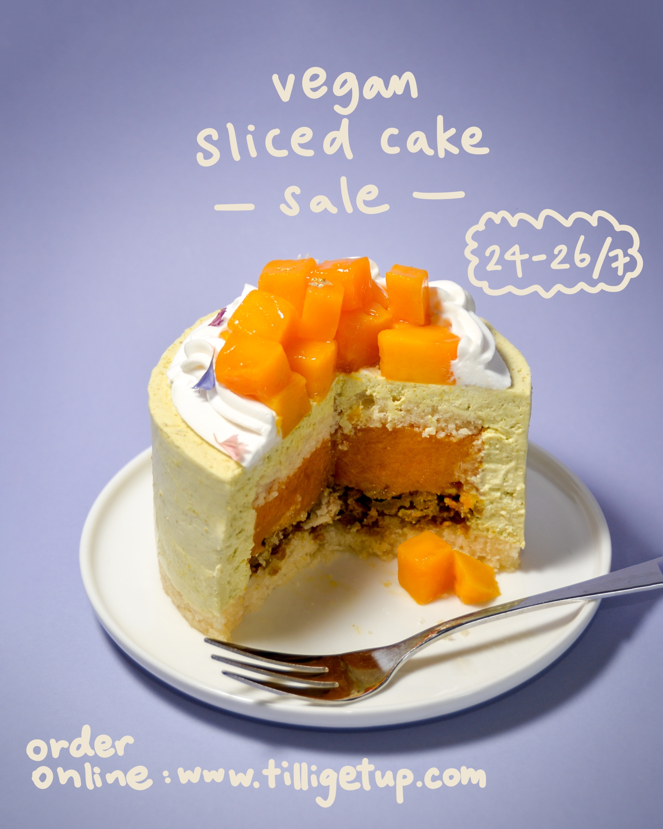 sliced cakes (available 24-26/7)
