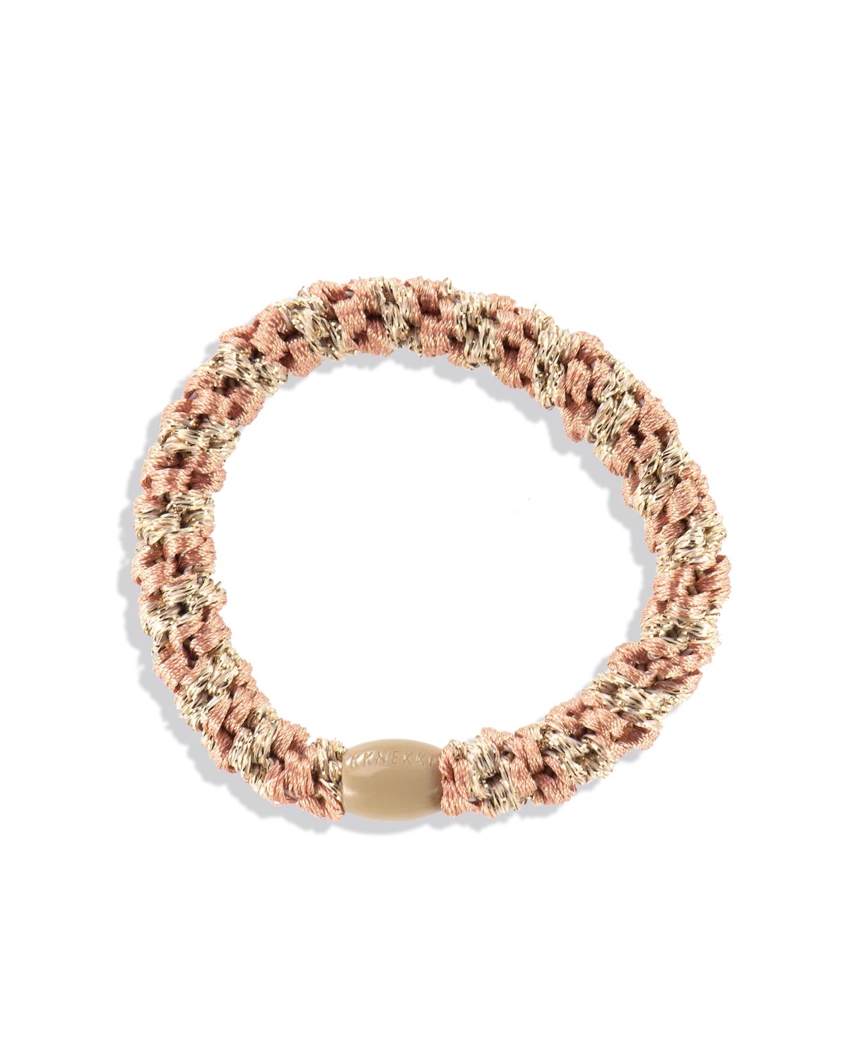 PEACH CORAL-BEIGE GLITTER STRIPE| KKNEKKI