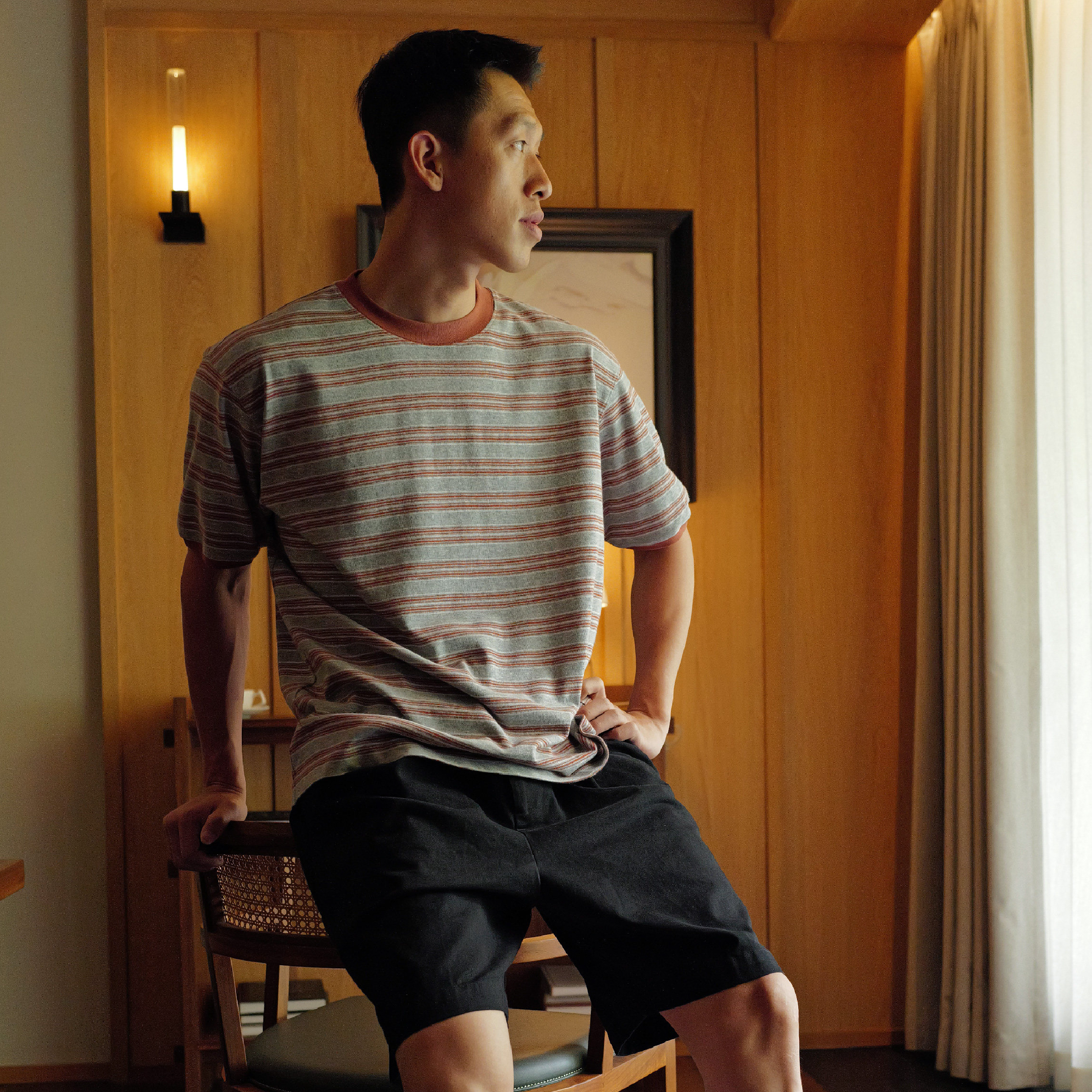 BOHRHOO Wrinkle Free Stripe Tee 日系 抗皺 條紋短袖Tee [BH1172]