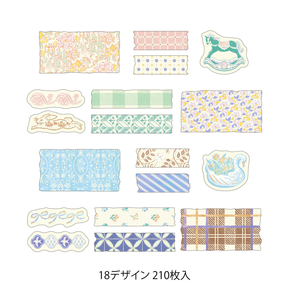 復古 Yuru Log 捲狀貼紙｜MIDORI 日本