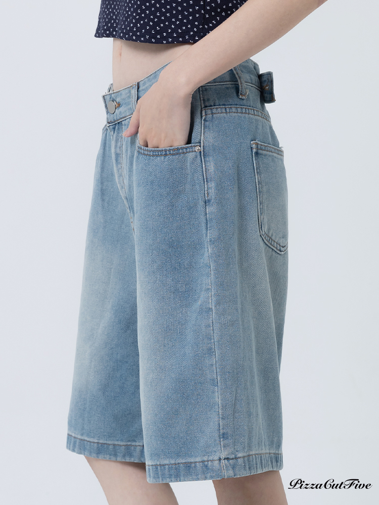 寬版Jorts牛仔短褲 PizzaCutFive PCF262490061