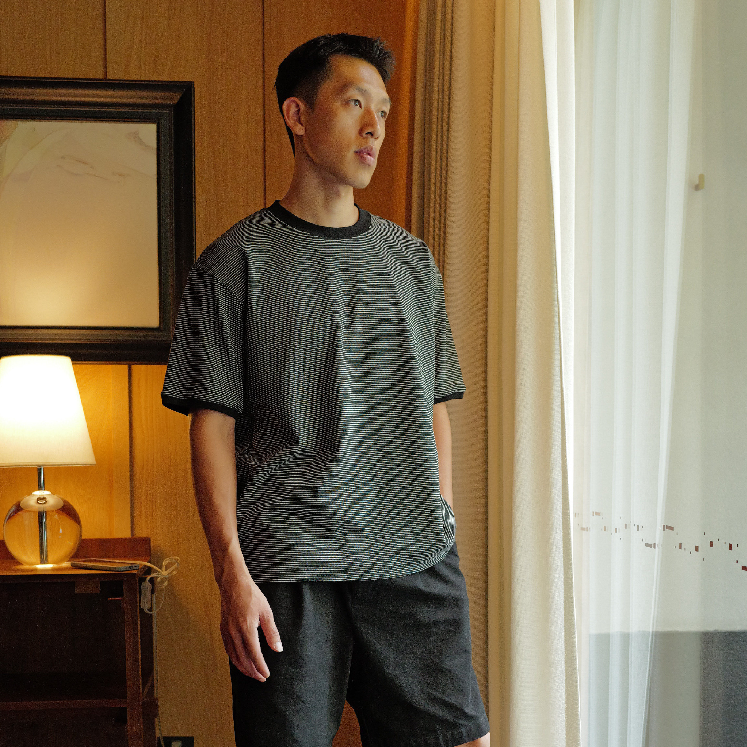 BOHRHOO Wrinkle Free Stripe Tee 日系 抗皺 條紋短袖Tee [BH1173]