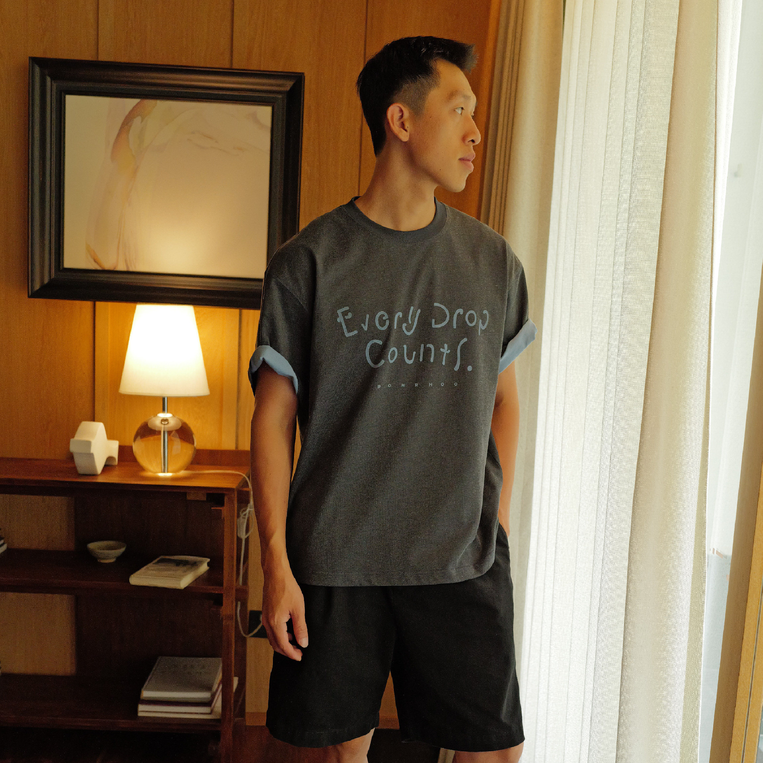 BOHRHOO Color Blocking Slong Tee 撞色 標語短袖Tee [BH1174]