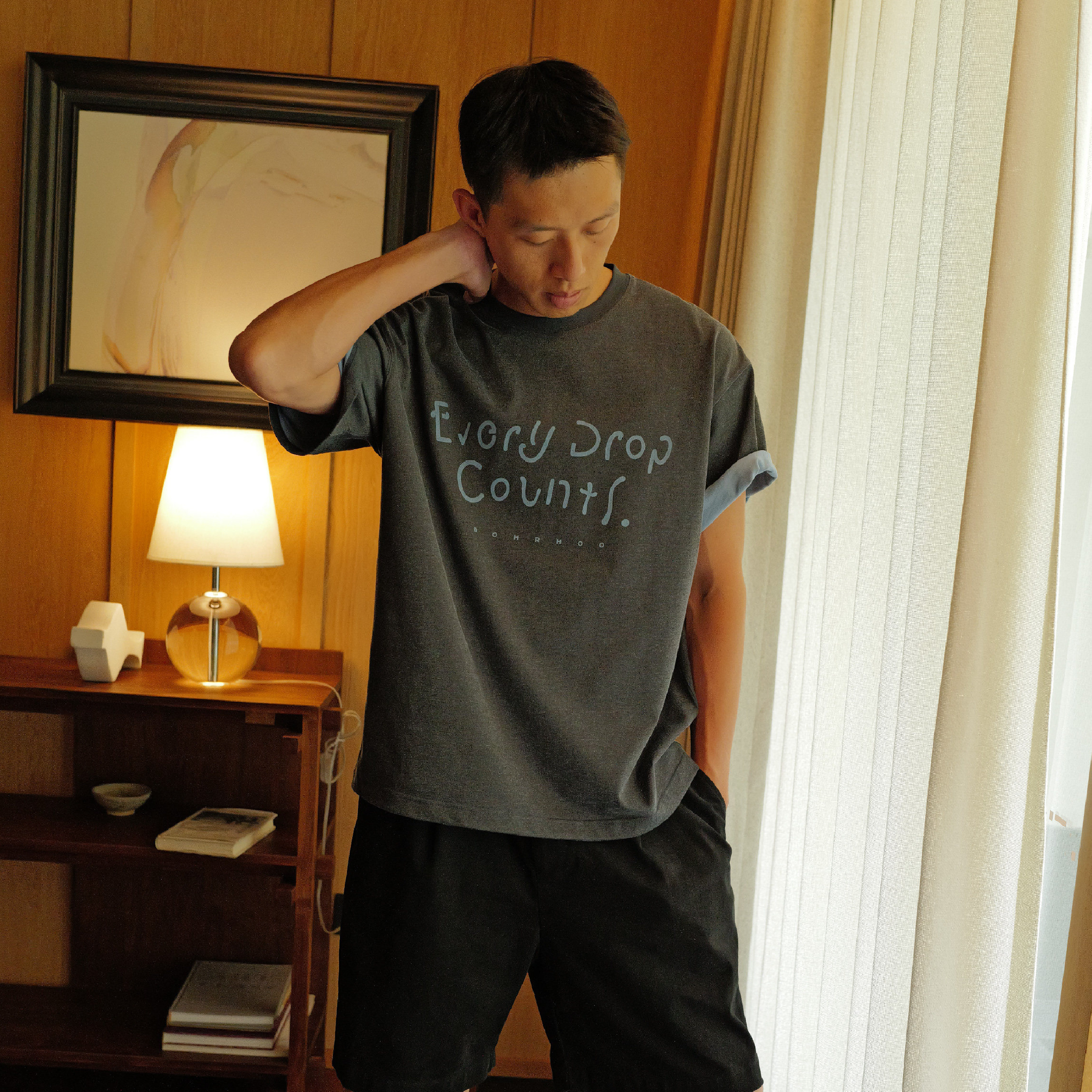 BOHRHOO Color Blocking Slong Tee 撞色 標語短袖Tee [BH1174]