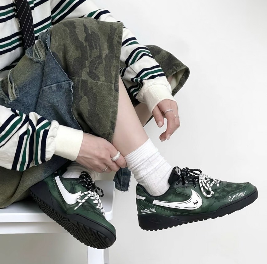 【訂製鞋款】Nike Terra Manta 公路旅行 雙鞋帶 復古 深綠 休閒鞋 HQ4502001(Team1727-公路旅行)