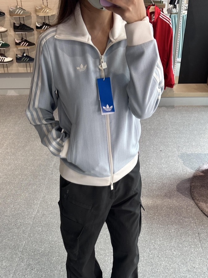 【預購】韓國代購 Adidas Tracktop OG Tweed 天空藍 Crystal Sky 直條紋 混織 外套 KX1867