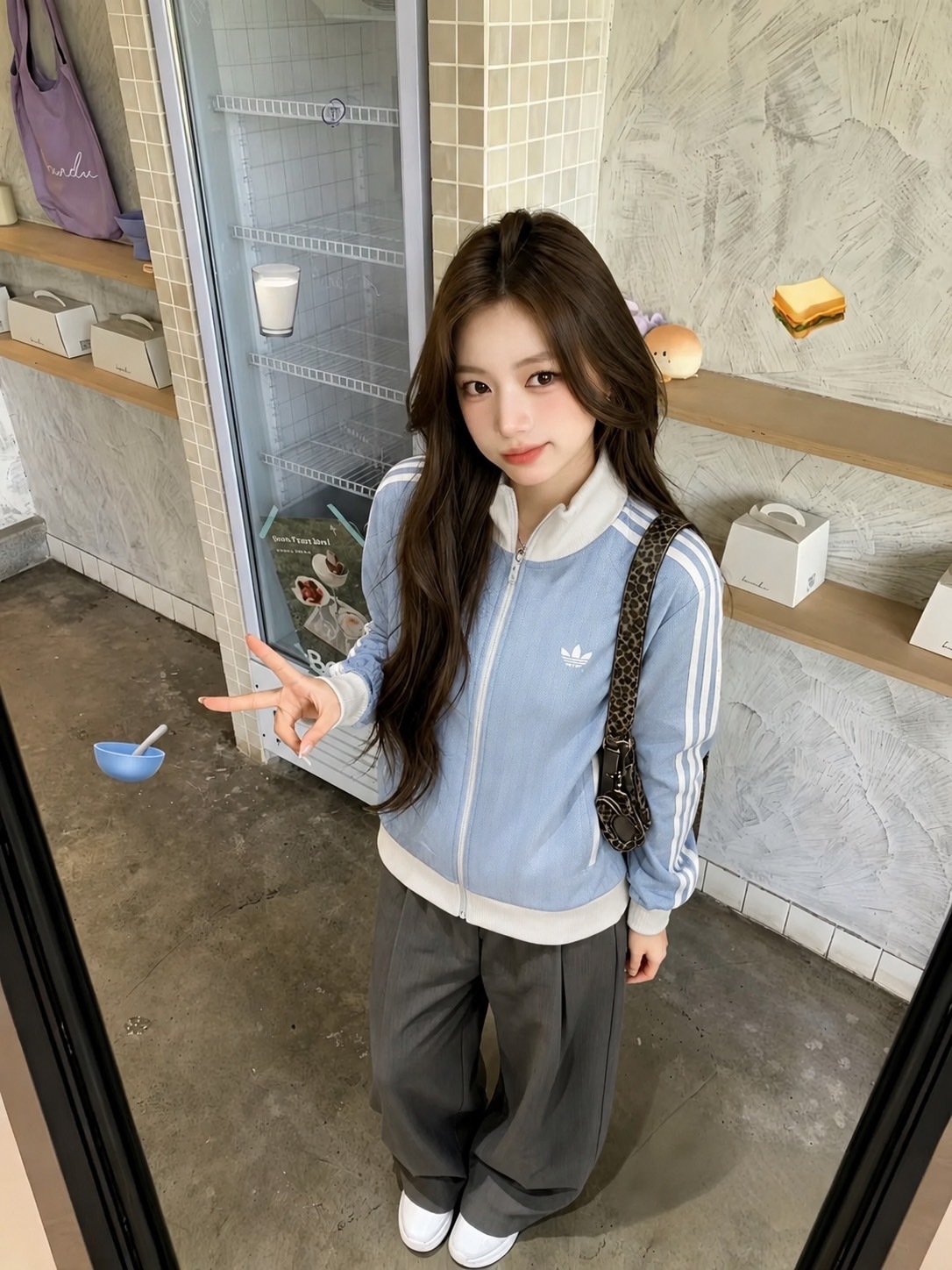 【預購】韓國代購 Adidas Tracktop OG Tweed 天空藍 Crystal Sky 直條紋 混織 外套 KX1867
