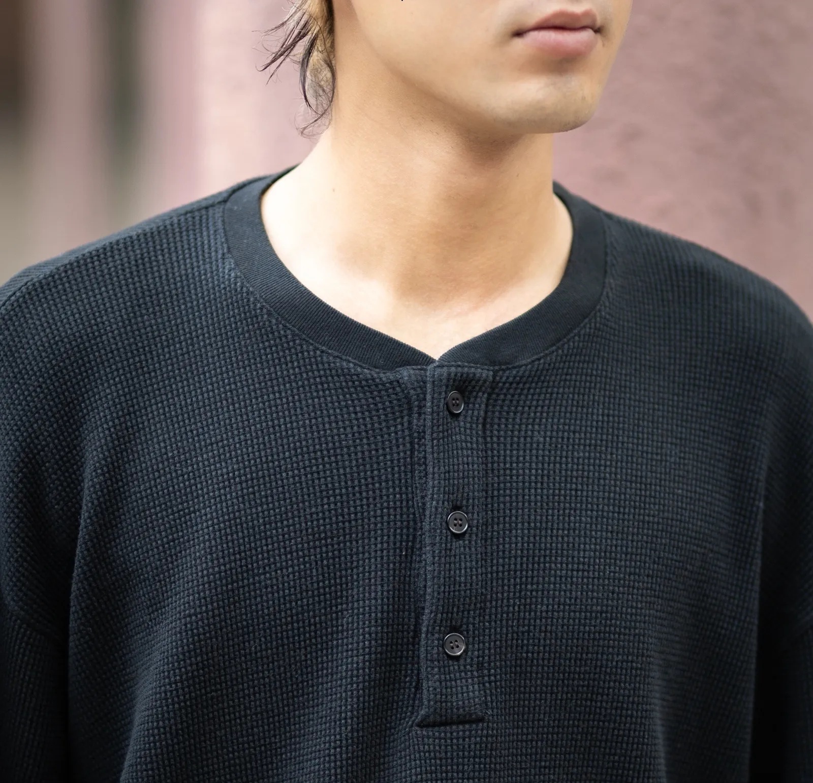 A.PRESSE 2026 A/W CASHMERE BLEND WAFFLEL L/S HENLEY NECK SHIRTS (26AAP-05-03) - PRE ORDER ITEM (預訂中)