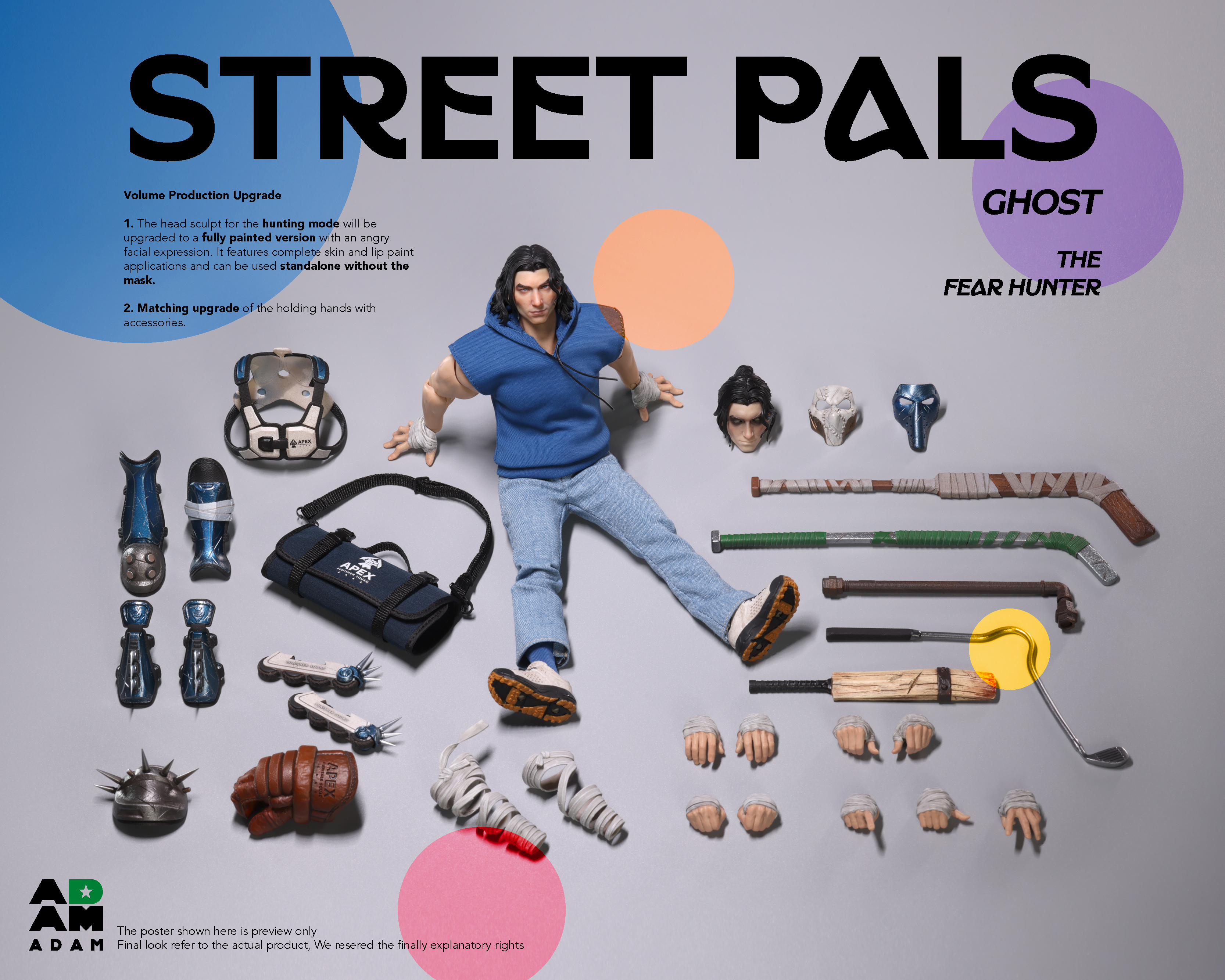 (Pre-Order) ADAM- STREET PALS Series : 1/12 GHOST the "FEAR HUNTER" Action Figure (ADS-001)