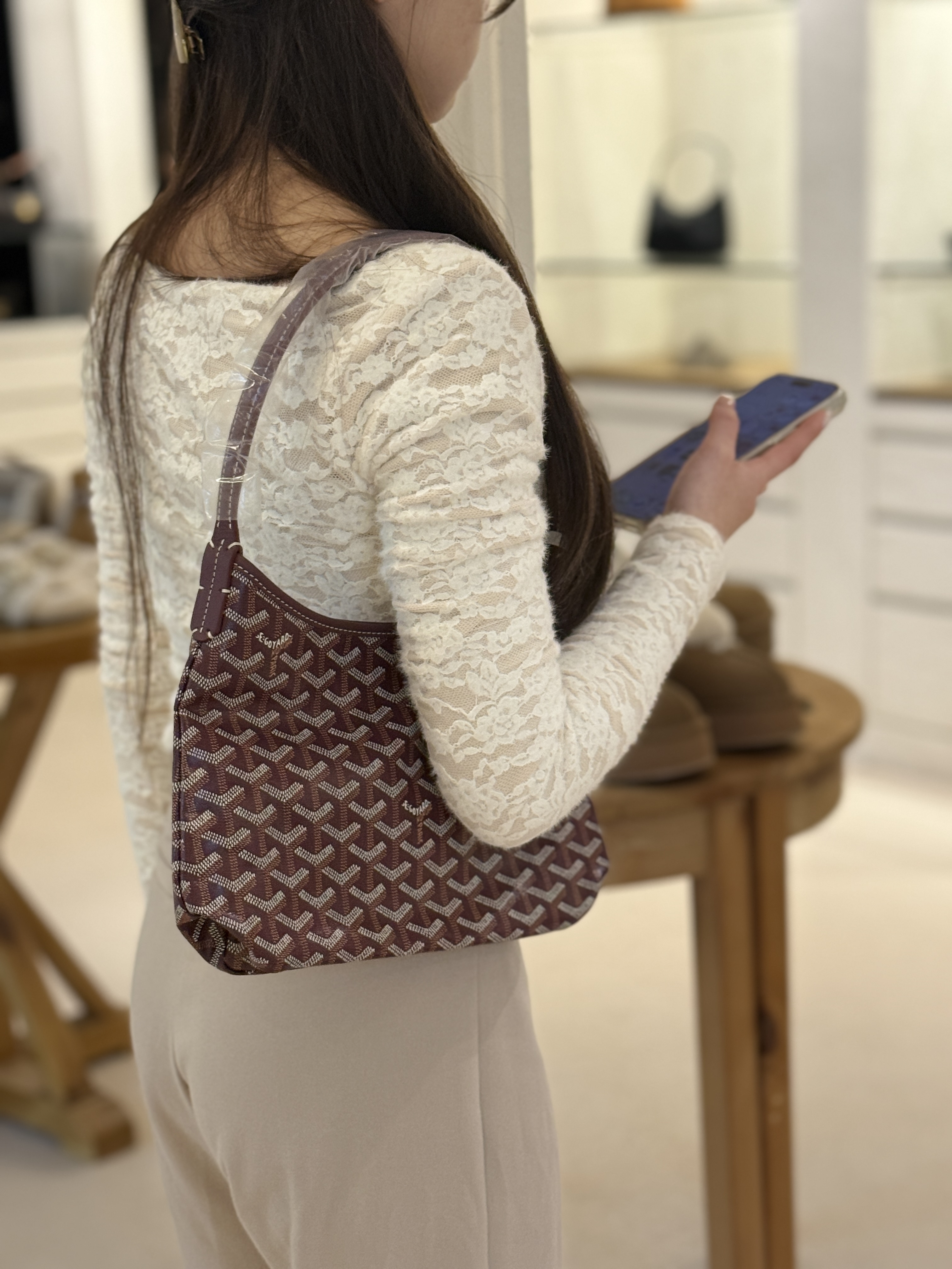 Goyard Mini Boheme Hobo Burgundy 酒紅色