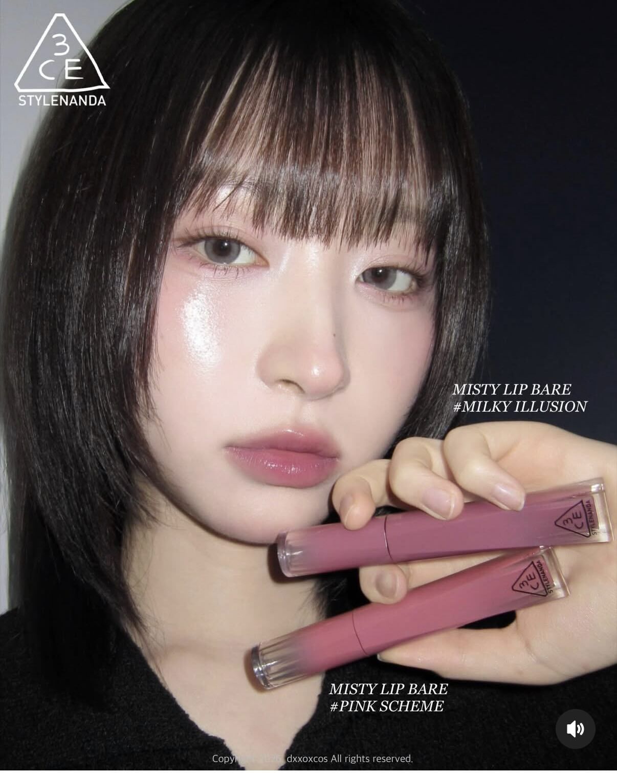 現貨丨3CE misty lip bare 柔霧裸感花瓣唇釉 #MILKY ILLUSION #PINK SCHEME