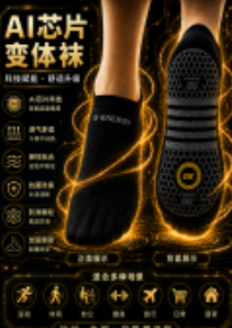 AJ260704 - E5-GE 能量遠紅外線變體船襪-黑色