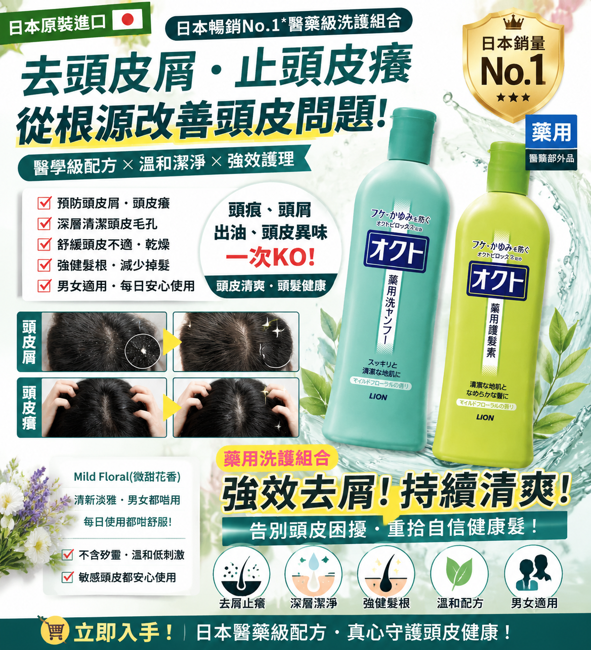 【預購】JM070405 LION 獅王 OCTO 洗護系列