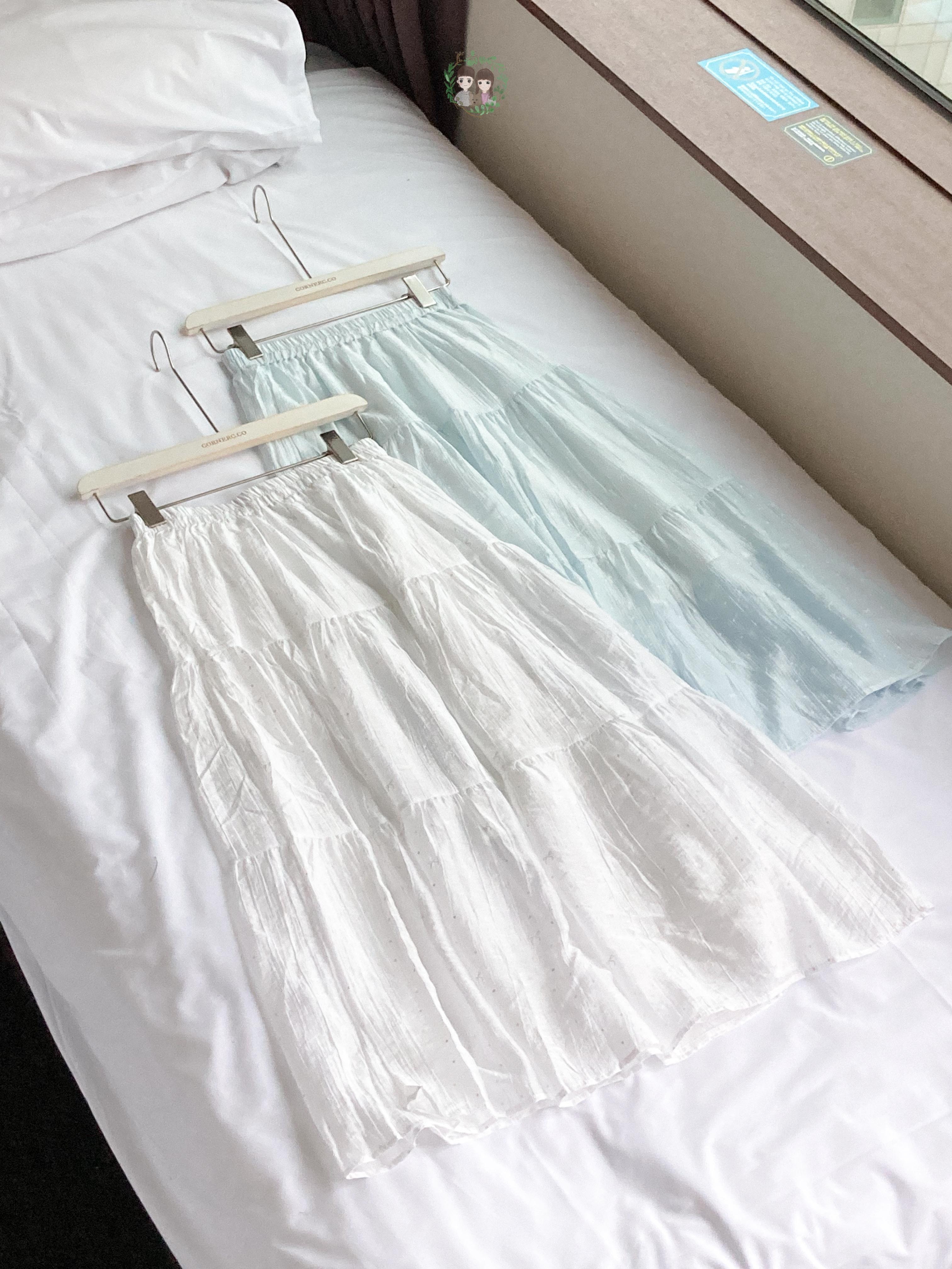 Ribbon mix Polka Dots Long Skirt〈🇰🇷DAY 3〉