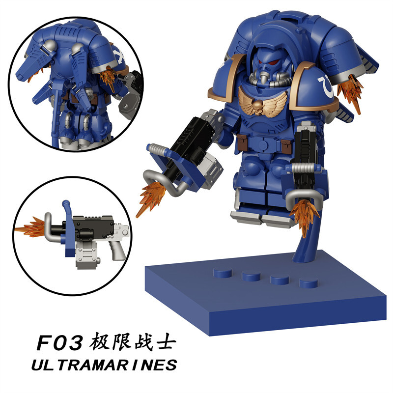 Ultramarine 40k Custom Minifigures fit Lego FD03