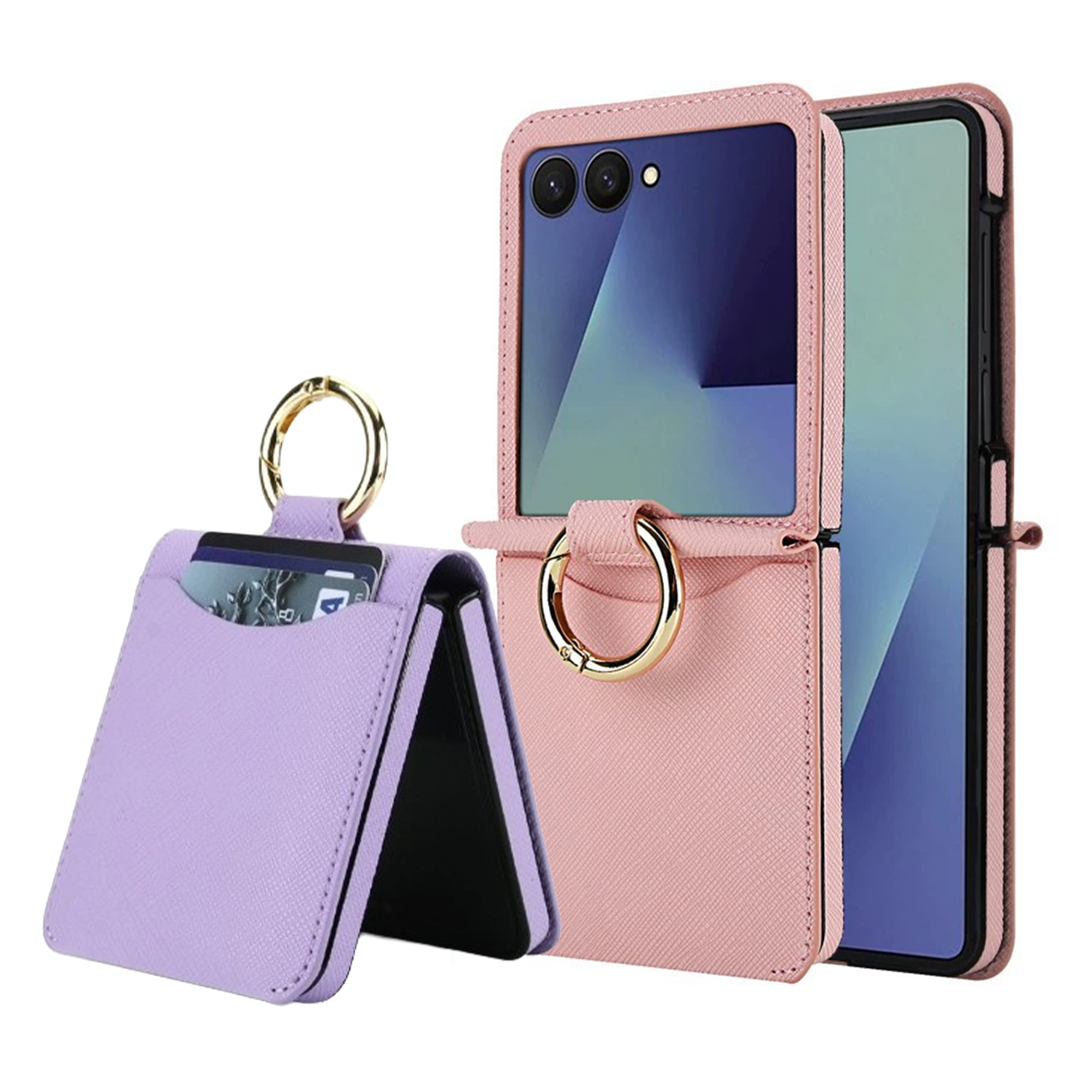 XPRO - Chic Ring Wallet - Samsung Flip 8 Case 皮紋指環插卡手機保護殼