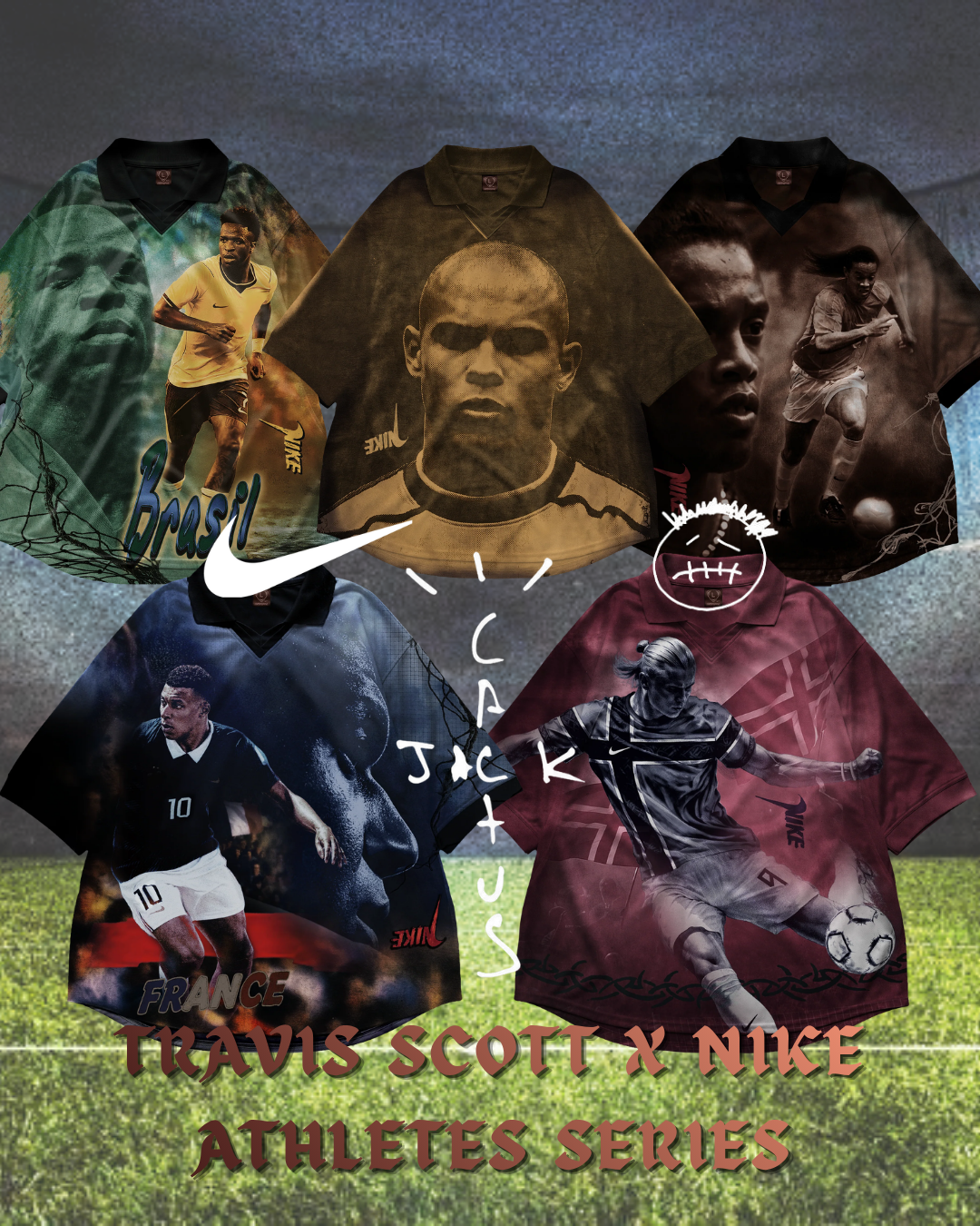 Travis Scott X CJ X NIKE ATHLETES SERIES: RETRO JERSEY 世足 復古 球星 三方聯名 仿舊 限量款 足球衣 短T