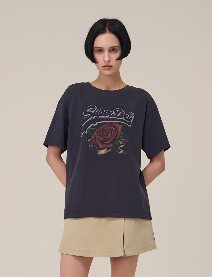 【預購】Superdry H070453 女裝玫瑰印花短袖上衣