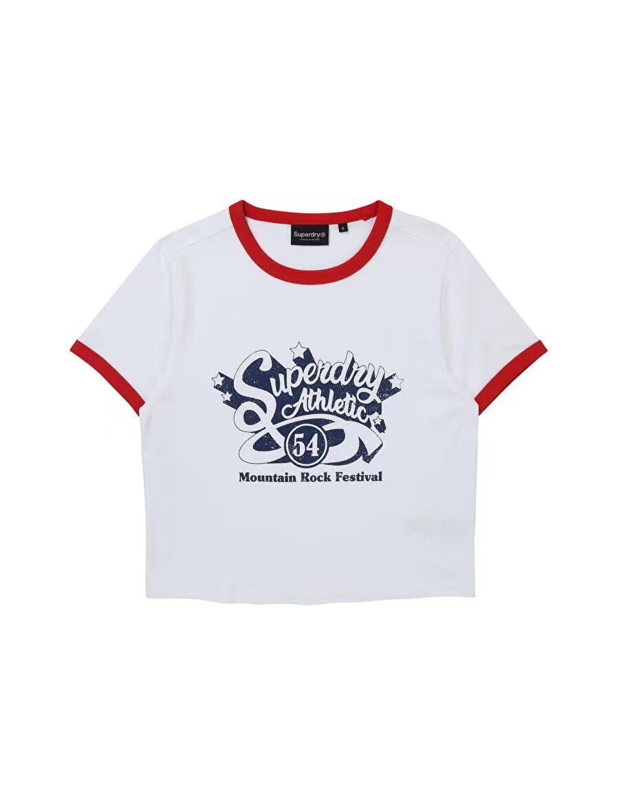 【預購】Superdry H070454 女裝短版撞色滾邊上衣