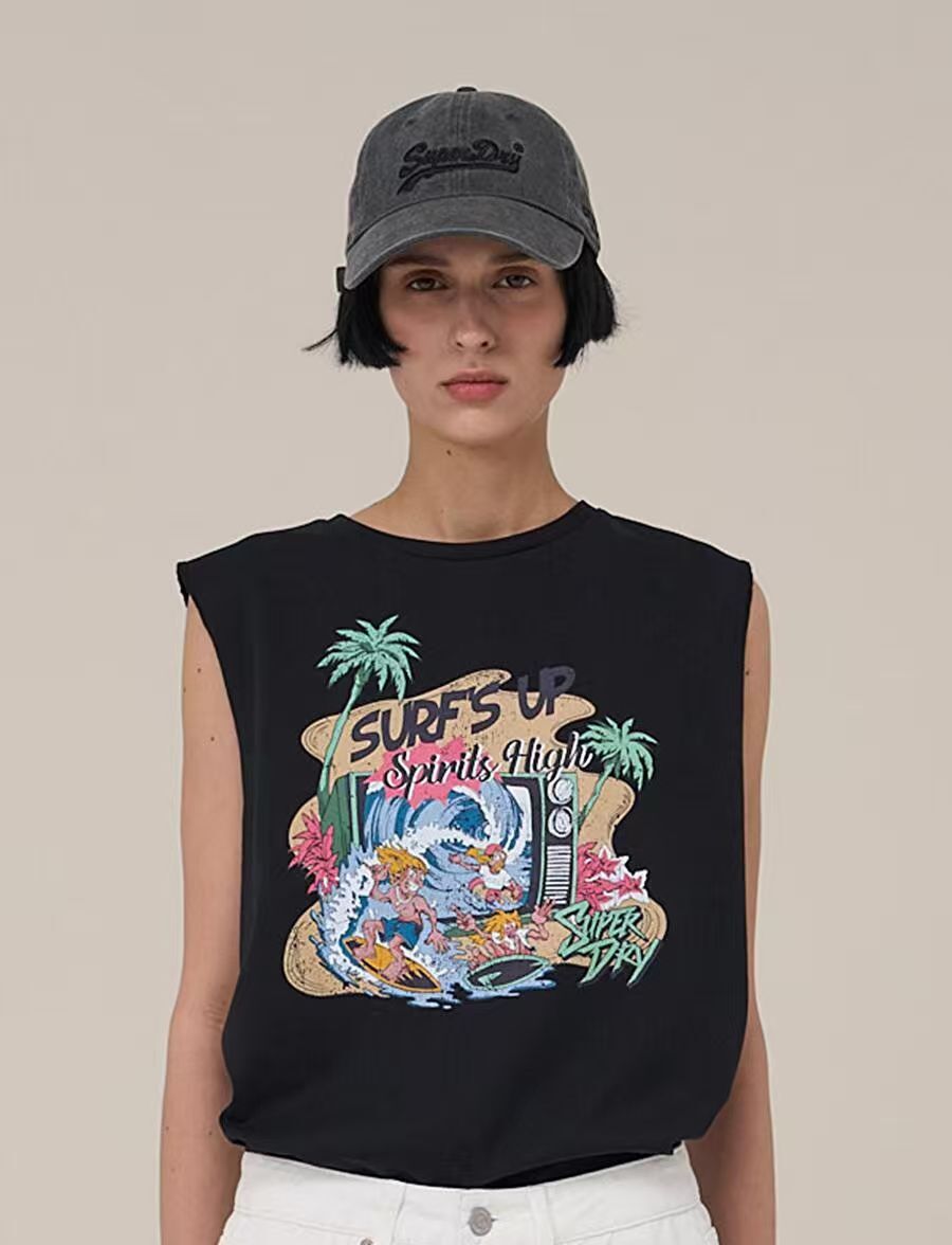 【預購】Superdry H070458 復古Logo棒球帽 (深灰色)