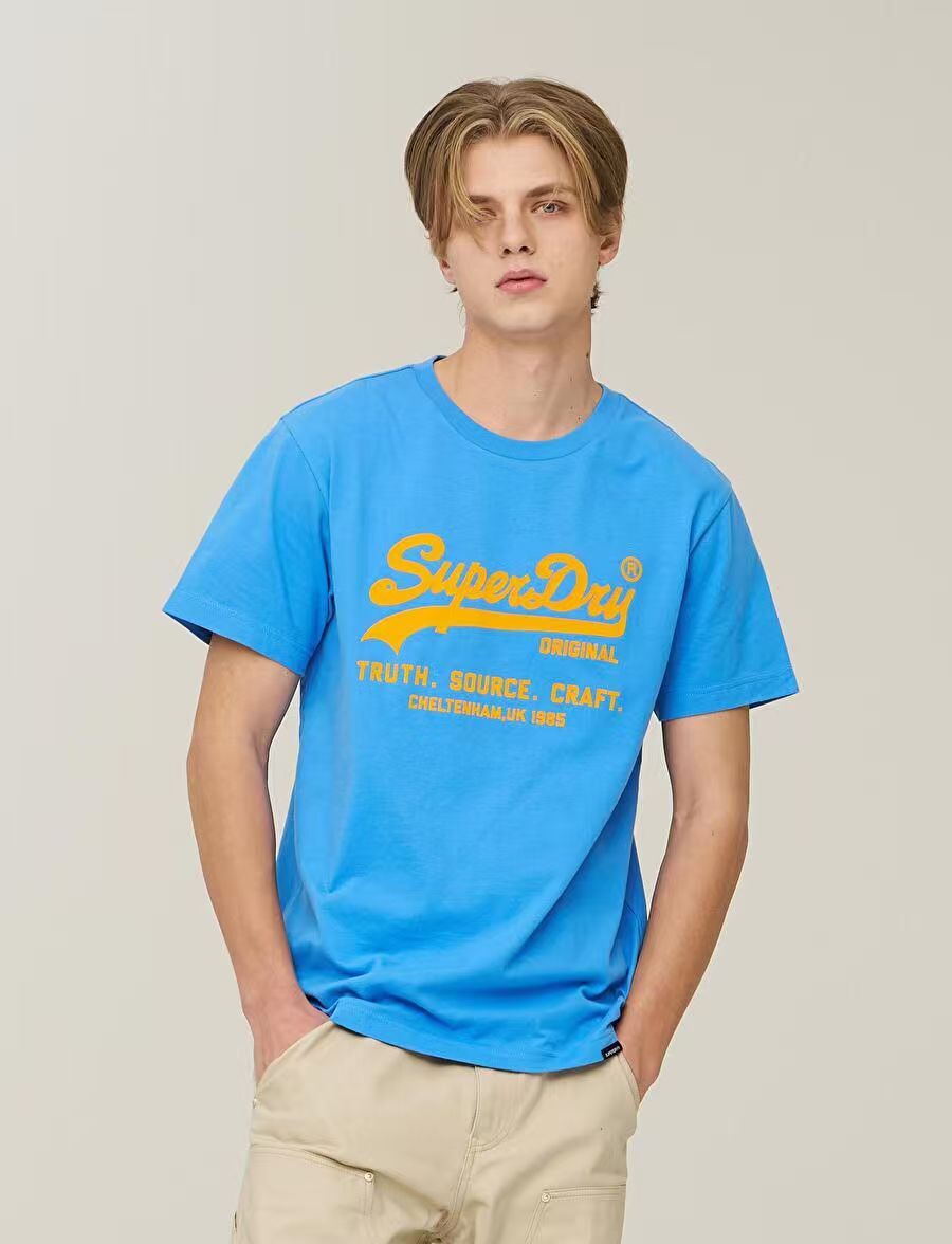 【預購】Superdry H070460 VINTAGE LOGO 短袖上衣 (天藍色)