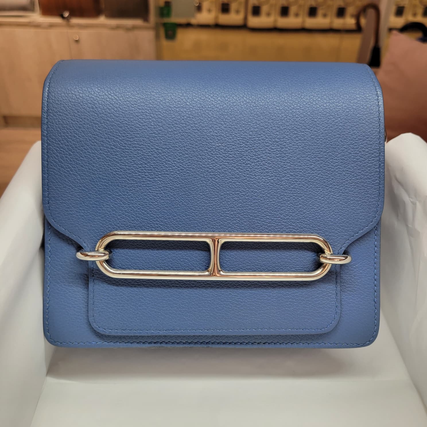 99%New HERMES MINI ROULIS R2 Bleu Agate CK 瑪瑙藍銀扣