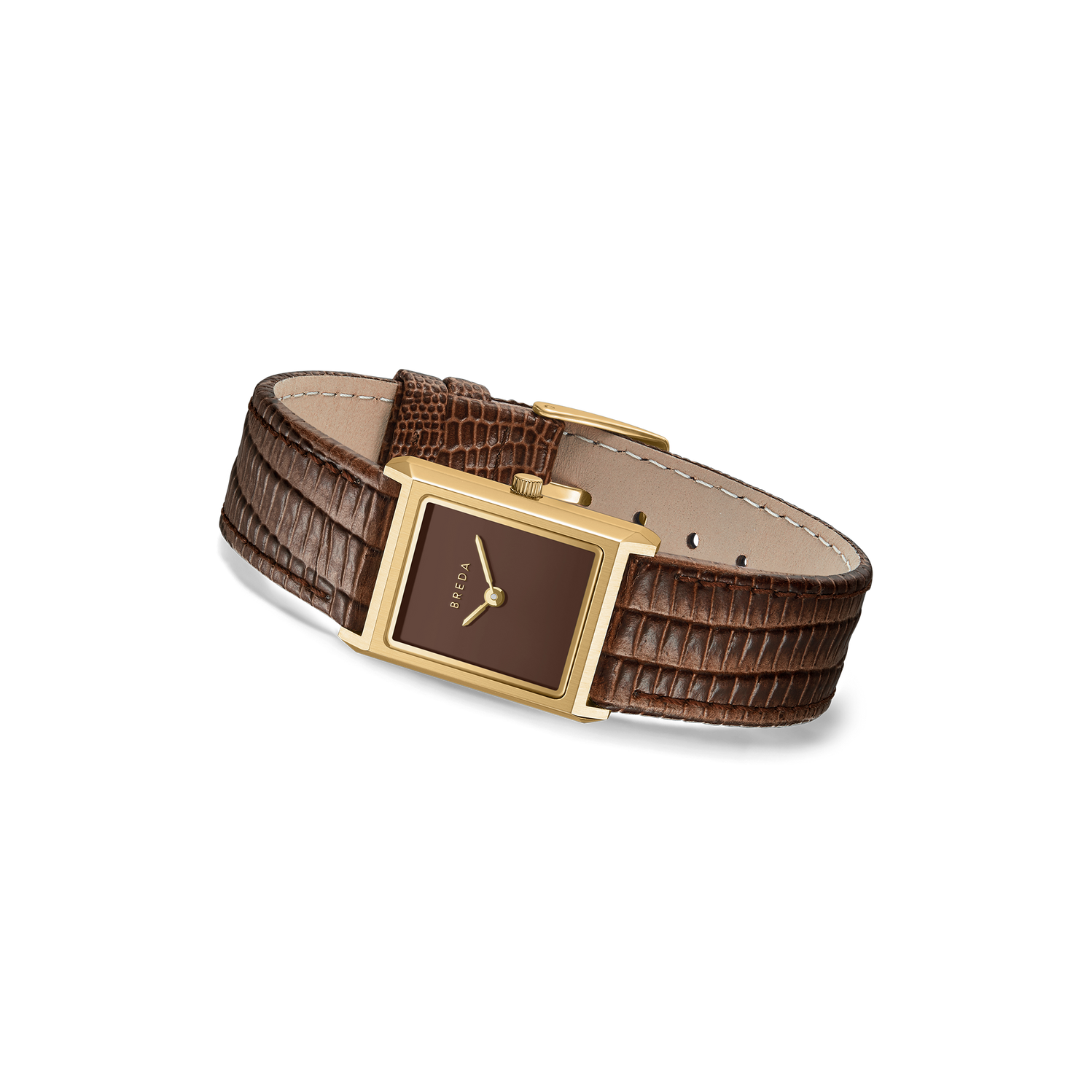 Virgil (Lizard Embossed) - Gold/Brown