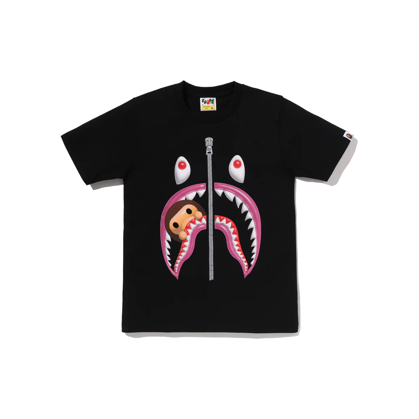 -(B4a01)-A BATHING APE BAPE 3D MILO SHARK TEE SS26 女款 鯊魚 短T-2M80210015